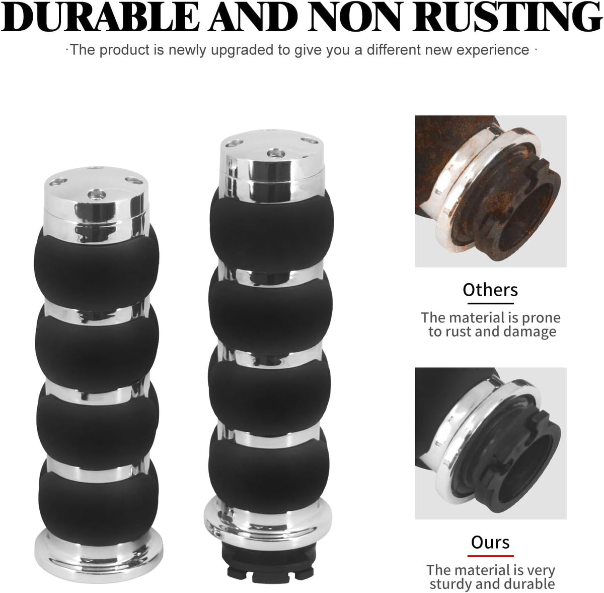 ya 11 9.14 baidiChrome 1 25mm Non-Slip Hand Grips for Harley Touring Road Electra Glide 96-2007