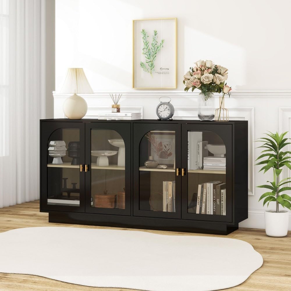 ya 28 10.13 baidi Black Storage Cabinet Acrylic for Living Room, Dining Room, Study