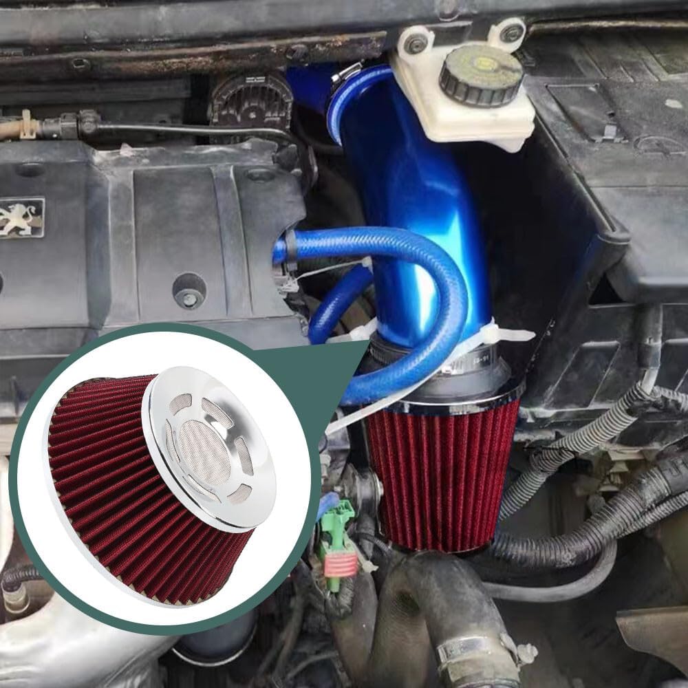 ya 13 9.15 baidi 3 76mm Mushroom Head High Flow Dry Air Filter Cold Air Intake Red Air Filter