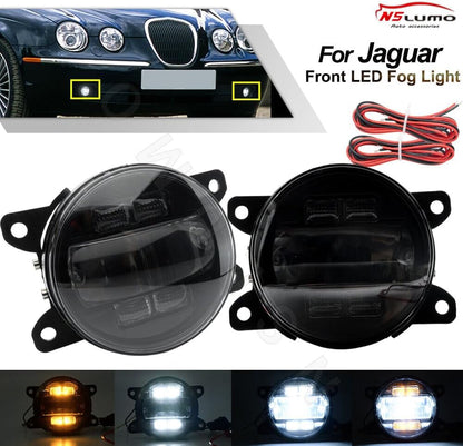 ya 4 8.10 Blake for Jaguar S/X type white amber DRL LED driving fog light turn signal light 
