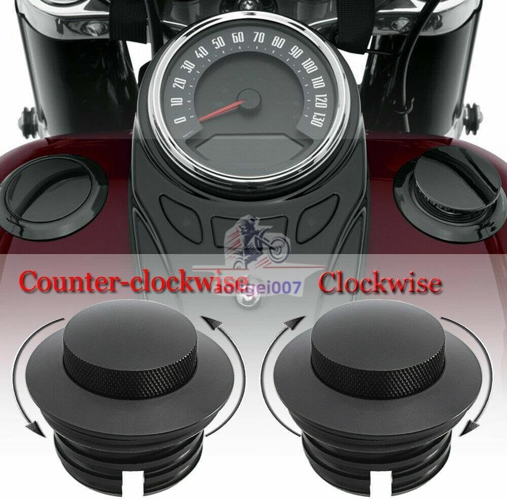 ya 13 9.15 baidi 2-Pack Flushing Pop-Up Fuel Tank Caps for Harley Breakout Dyna Softail XL