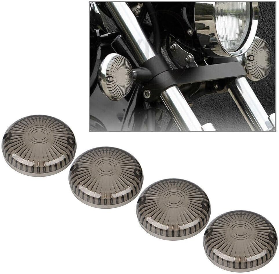ya 4 8.8.2 Turn Signal Lens Smoke Cover Fit for Yamaha Road Star/V Star 1100 /Vmax 1200 1700 4x