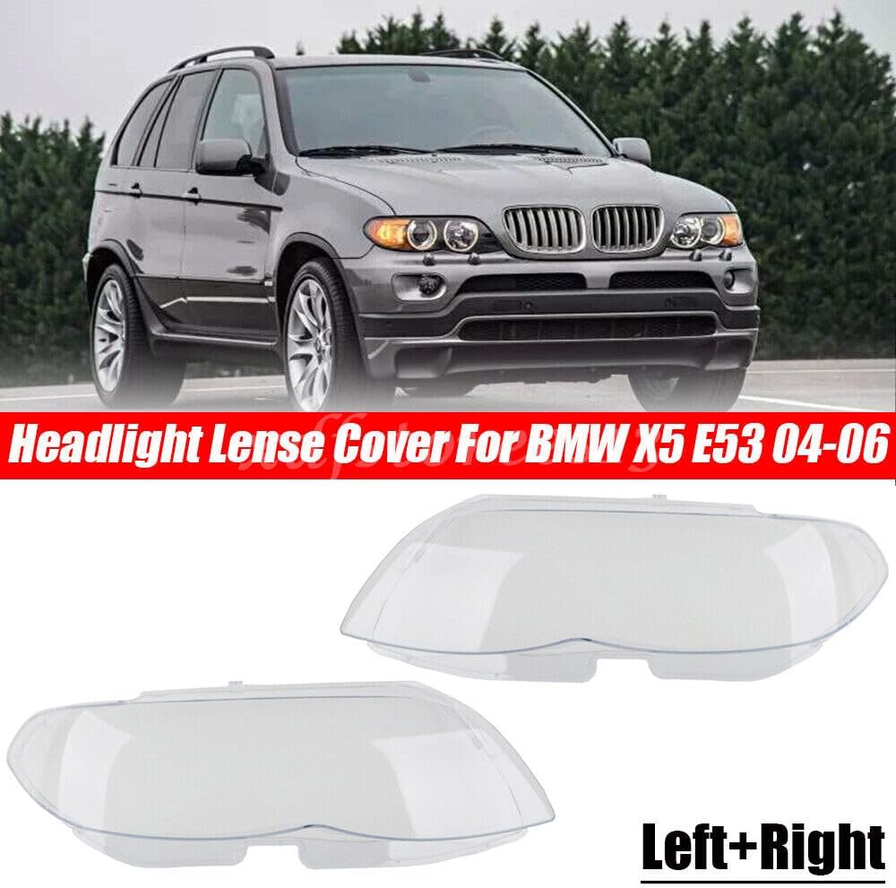 ya 6 8.24 baidi Left&Right Headlamp Headlight Cover Lens Plastic Shell for BMW for X5 E53 2004-2006