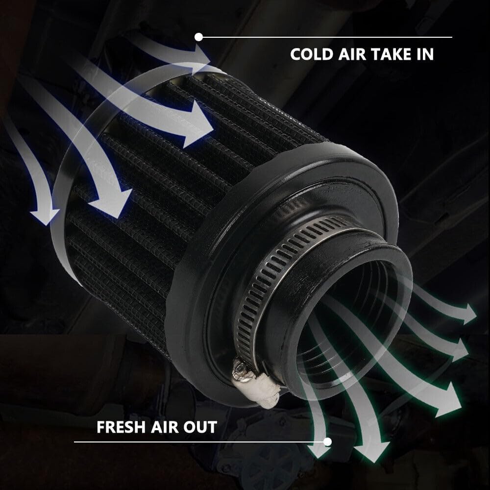ya 13 9.15 baidi Black 35mm Car Air Filter Universal Cold Air Intake Filter High Flow Breather