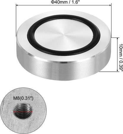 ya 26 10.21 baidi M8 40mm / 1.6 Dia 10mm Aluminum Disc Glass Top Adapter with Rubber Ring 4pcs-2