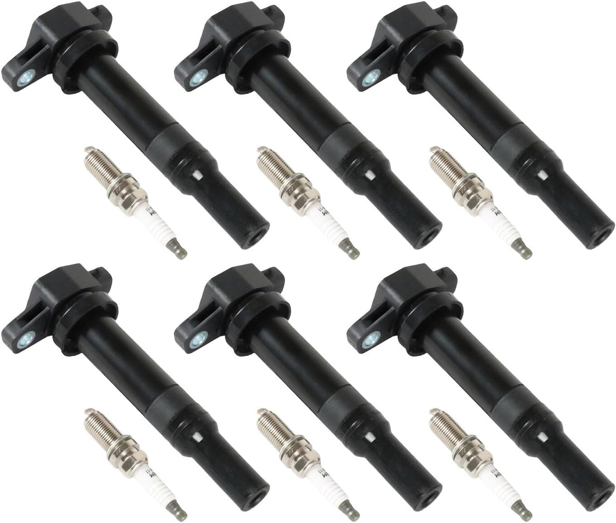 ya 9 10.24 6X Ignition Coil & Platinum Spark Plug for 2007-2009 for Hyundai Santa Fe V6 UF558