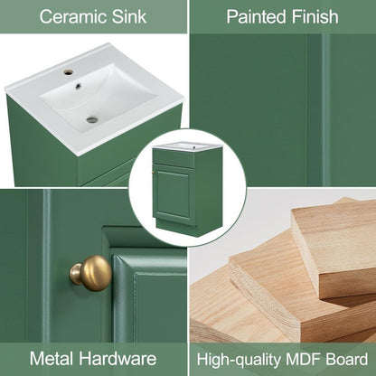 ya 28 10.13 baidi 20 Green Bathroom Vanity Sink - Cabinet ( Shelf + Adjustable Shelf)