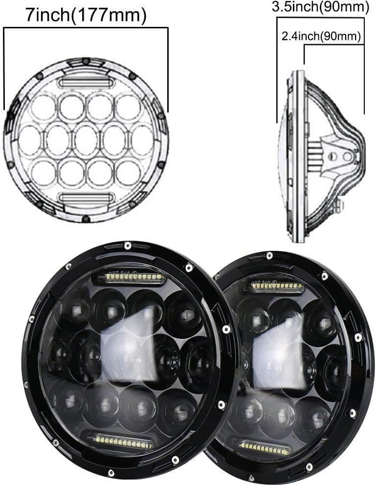 ya 14 9.20 zhengce For FJ Cruiser 2007-2014 7 Projector Round LED Headlight Combination High/-1