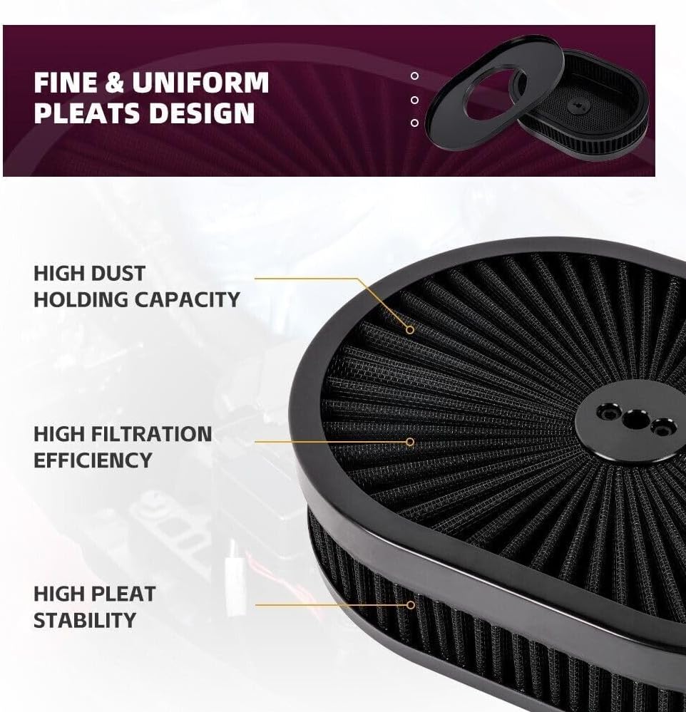 ya 13 9.15 baidi BK 12 Oval Full Finned Air Cleaner Washable Filter For 5-1/8 Carburetors Demon