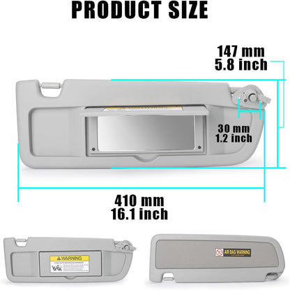 ya 11 9.14 baidi83230-SNA-A01ZC Sun Visor Grey Right Hand for Honda for Civic FD Sedan 2006-2012 AU