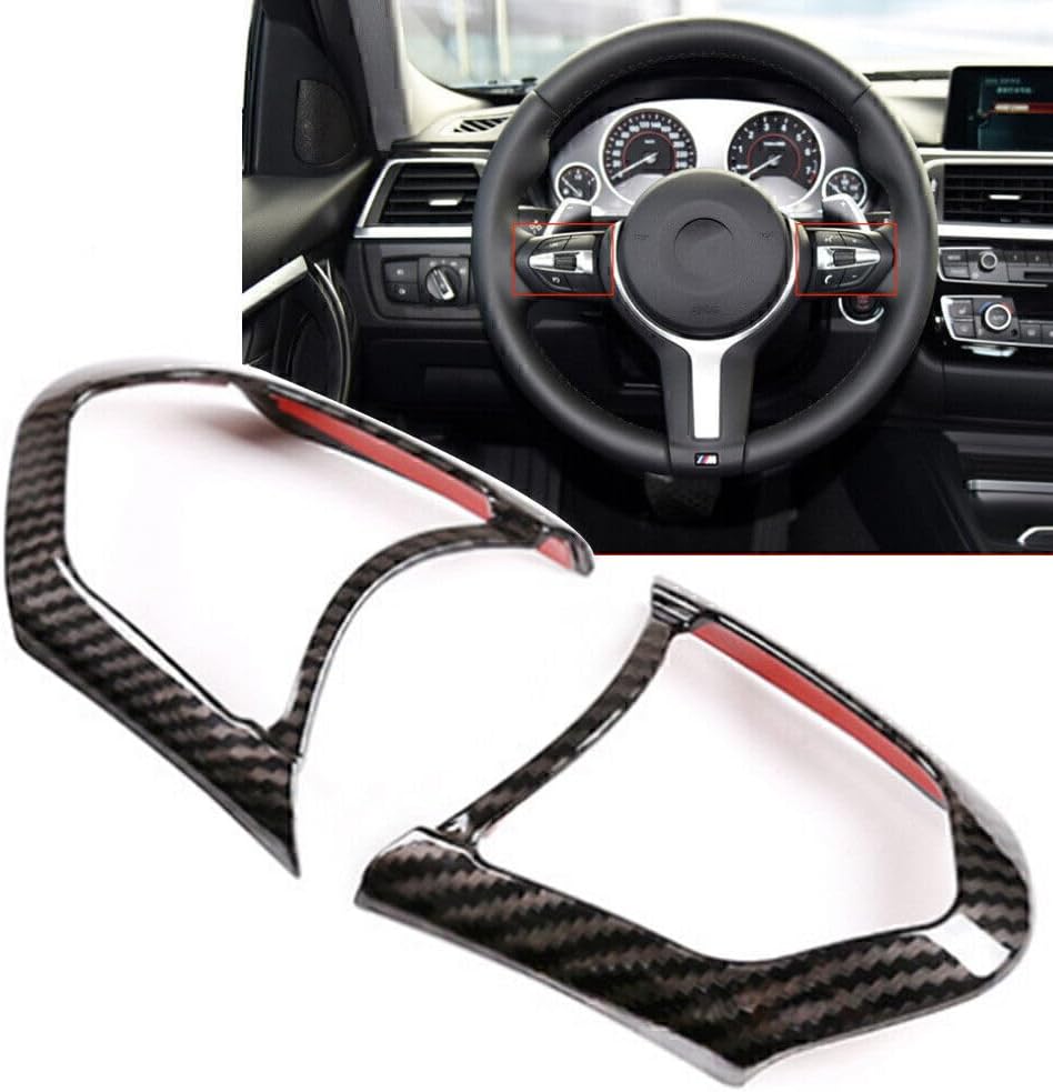 ya 5 8.24 baidi 2x Carbon Fiber Steering Wheel F for Ram e Decoration Cover Trim Fit for BMW M3 M4 M5 X5