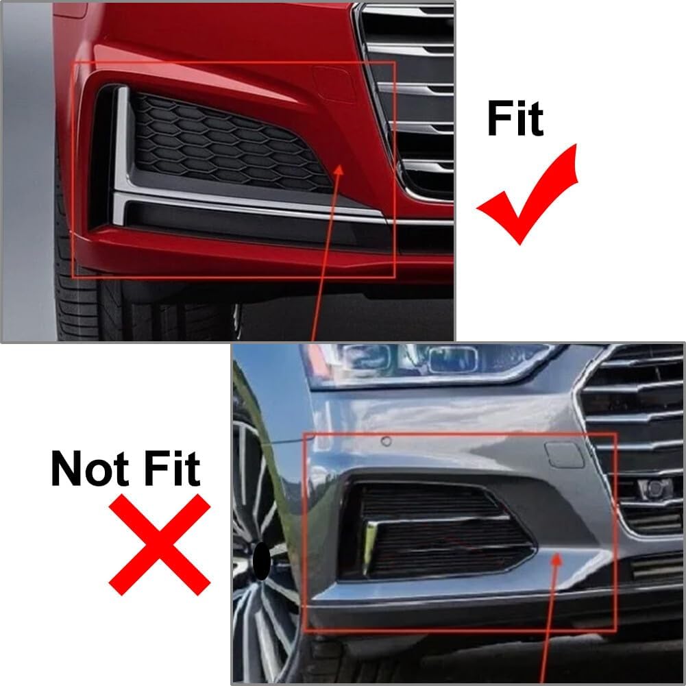 ya 9 10.24 Front Bumper Fog Light Lamp Grill Bezel Cover for Audi A5 S-line S5 2017-20 left