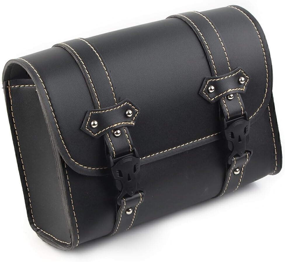 ya 11 9.14 baidiMotorcycle Universal Tool Bag PU Leather Side Storage Saddle Bag Luggage Pouch