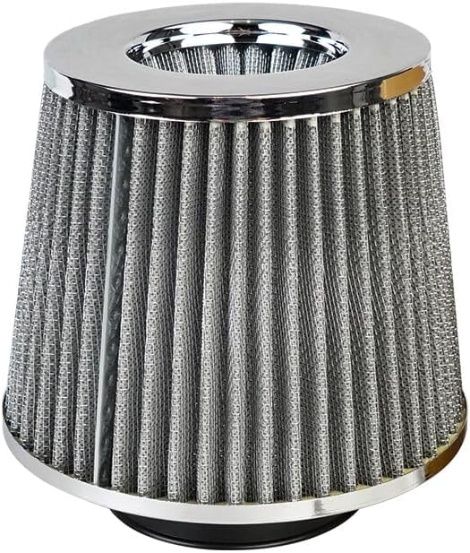 ya 23 10.7 baidi 1Pc 3 76mm Inlet Cold Air Intake Cone Replacement Quality Dry Air Filter Silver
