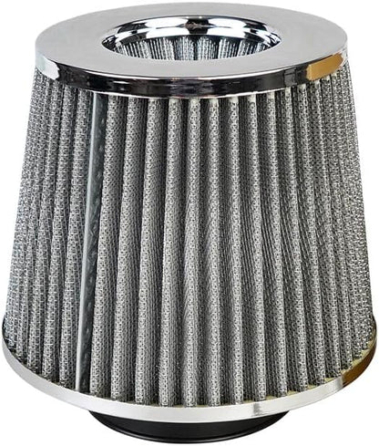 ya 23 10.7 baidi 1Pc 3 76mm Inlet Cold Air Intake Cone Replacement Quality Dry Air Filter Silver