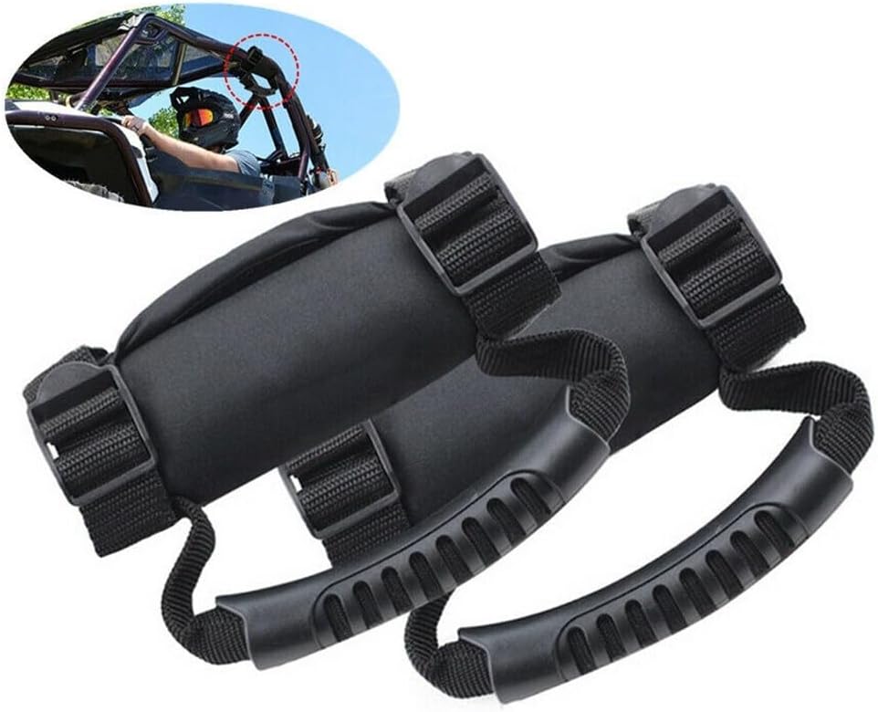 ya 14 9.20 zhengce 2xAdjustable ATV UTV Roll Bar Straps Grab Handle Door Side Top Mount-Grip-H-1
