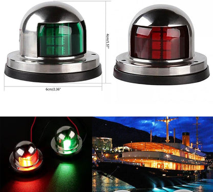 ya 4 8.14 2x 12V Stainless Steel LED Lights Marine Car Boat Yacht Pontoon Bow Navigation