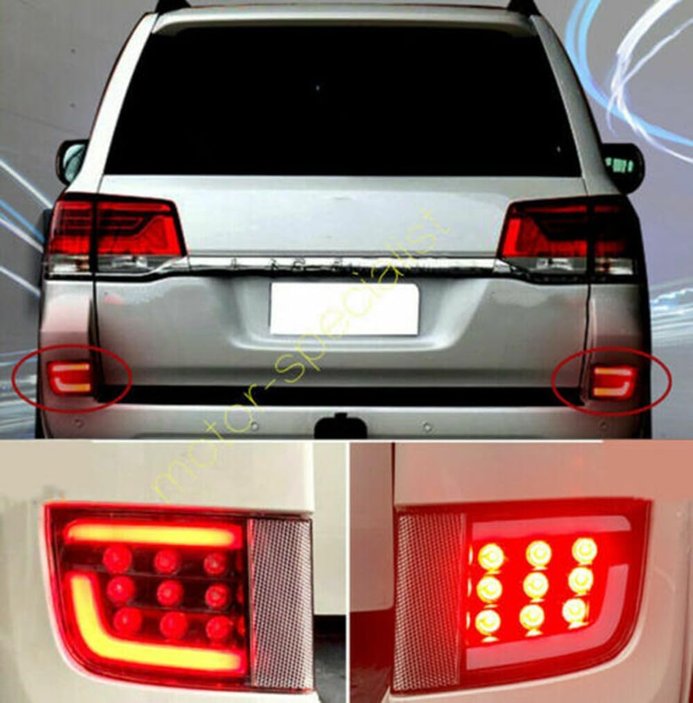 ya 4 8.14 Red LED Rear Bumper Fog Light Brake/Tail Light for Toyota Land Cruiser 2016-2021