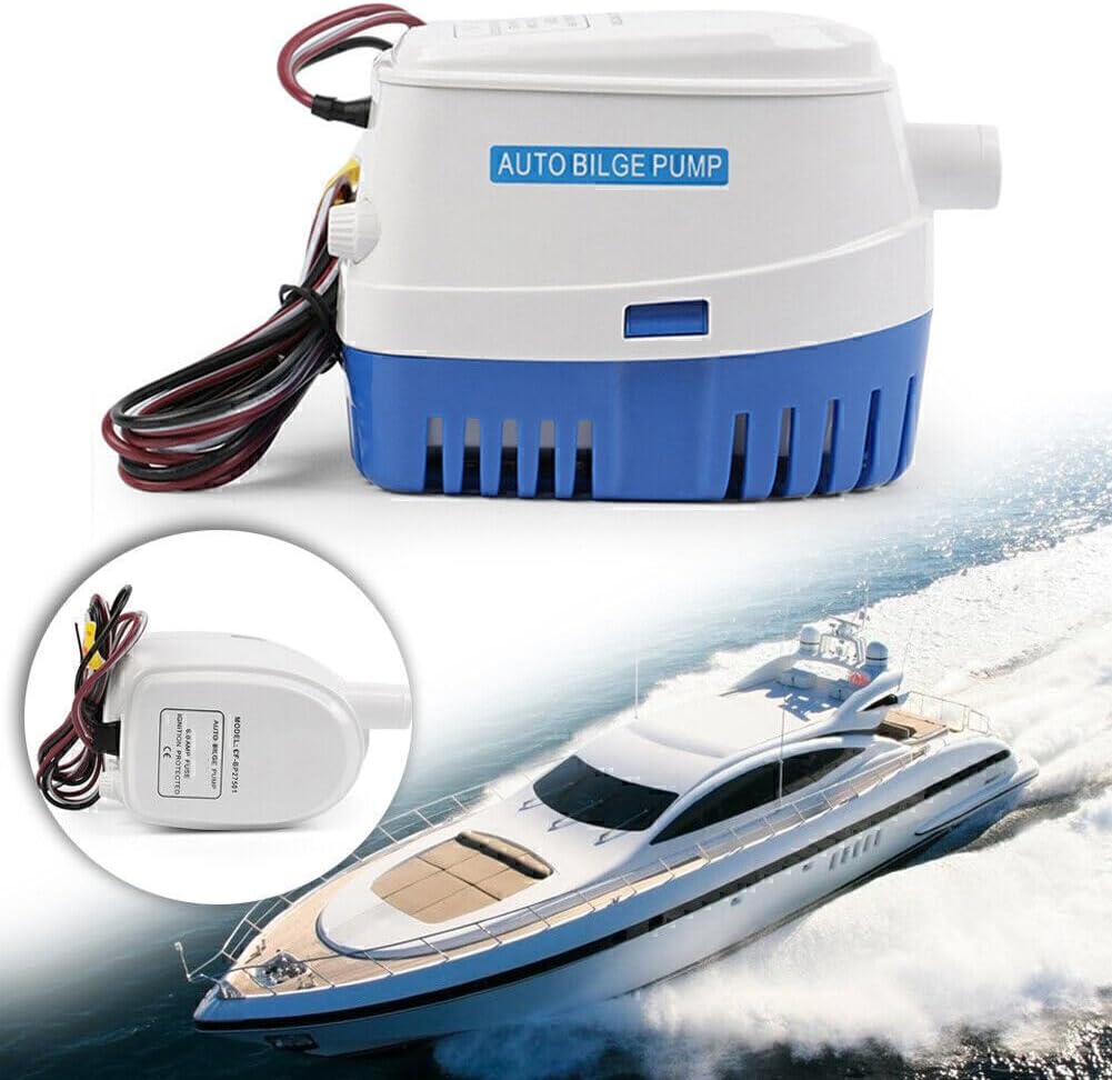 ya 4 8.24 baidi For 24V 600GPH Marine Boat Automatic Bilge Pump RV Submersible Water Pump