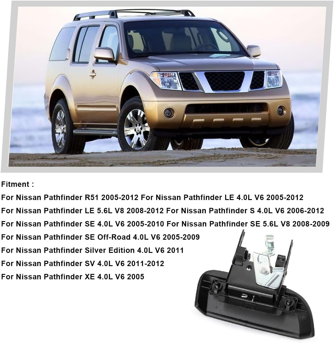 ya 10 9.16 baidi Exterior Outer Door Handle 82606EA502 for 05-12 for Nissan Pathfinder R51 LH+RH AU