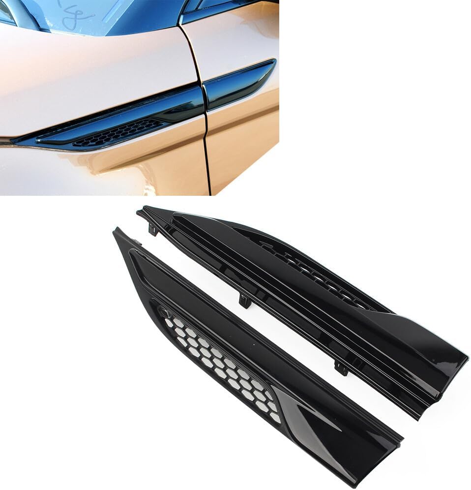 ya 4 8.14 for Land Rover for Range Rover Evoque 2012-19 Gloss Black Side Wing Vent Fender Trim