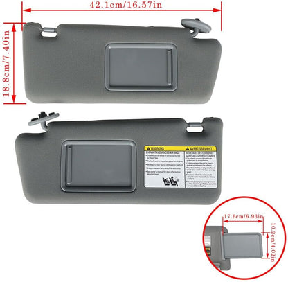 ya 11 9.14 baidifor 2005-2015 for Toyota Tacoma 2X Sun Visor Gray Left and Right Driver Passenger Side -