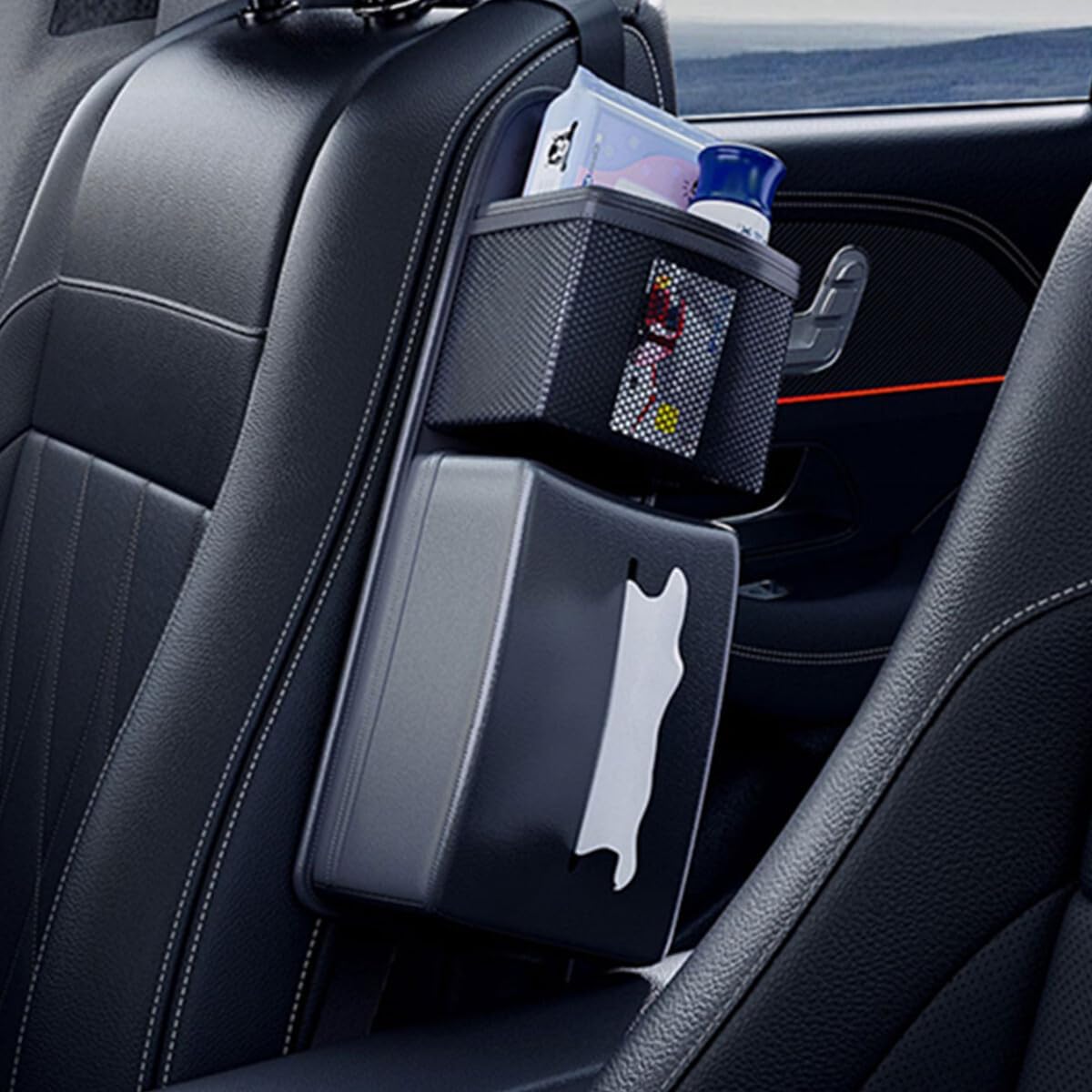 ya 6 8.24 baidi Black Car for SEAT Side Back Storage Organizer Multifunctional Hanging Bag Holder