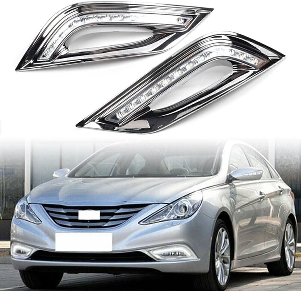 ya 13 9.15 baidi LED DRL Daytime Running Lights Turn Signals Fog Lights for Hyundai Sonata 2