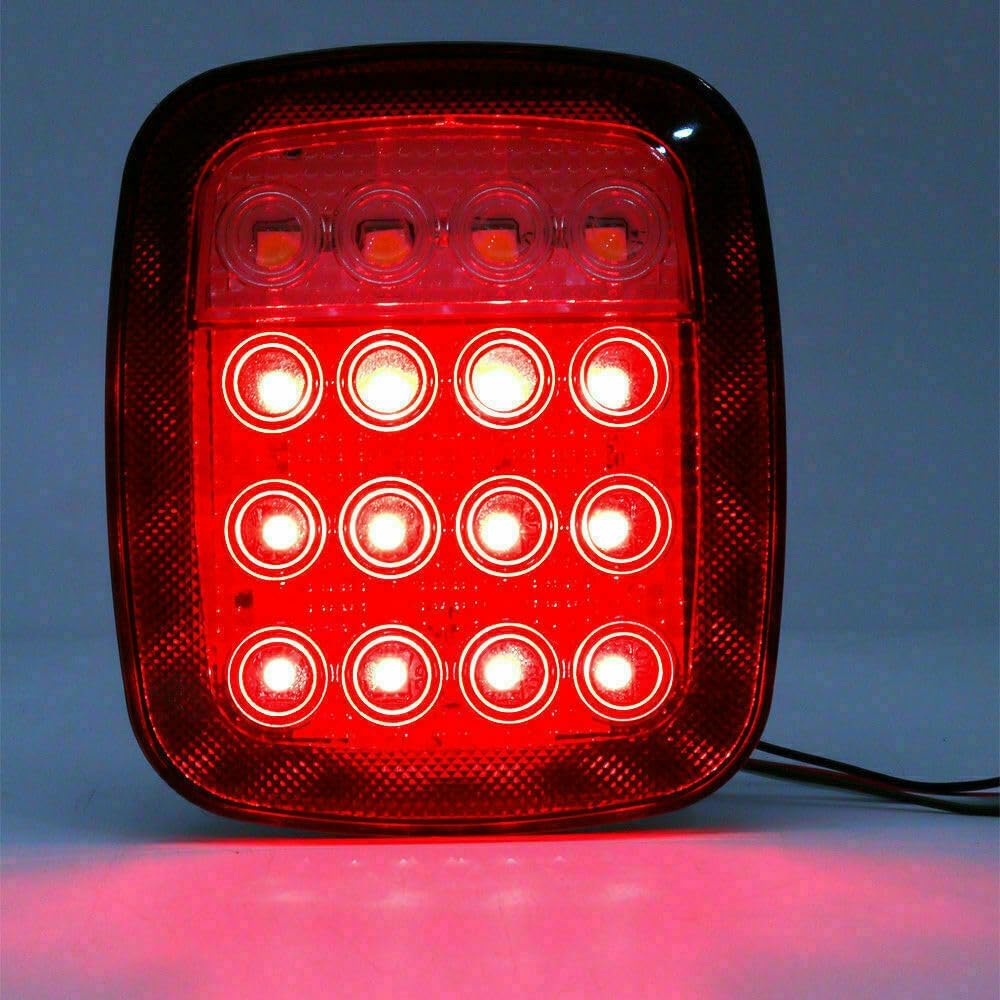 ya 4 8.10 2x for Jeep for Wrangler JK TJ CJ YJ Square Stop Turn Tail backup 16LED Marker Light
