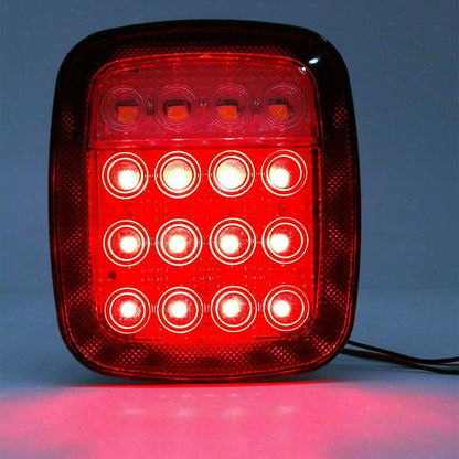 ya 11 9.14 zhengce 2P for Jeep for Wrangler JK TJ CJ YJ Square Stop Turn Tail backup 16LED Mar