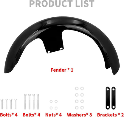 ya 28 10.13 zhengce Gloss Black 120/21 Wrap Front Fender Fit for Harley Touring Electra Road G
