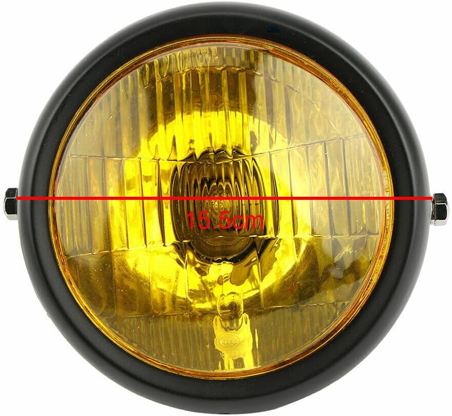 ya 4 8.14 Motorcycle 6.5 Grill Headlight Amber Hi/Low For Harley Bobber Chopper