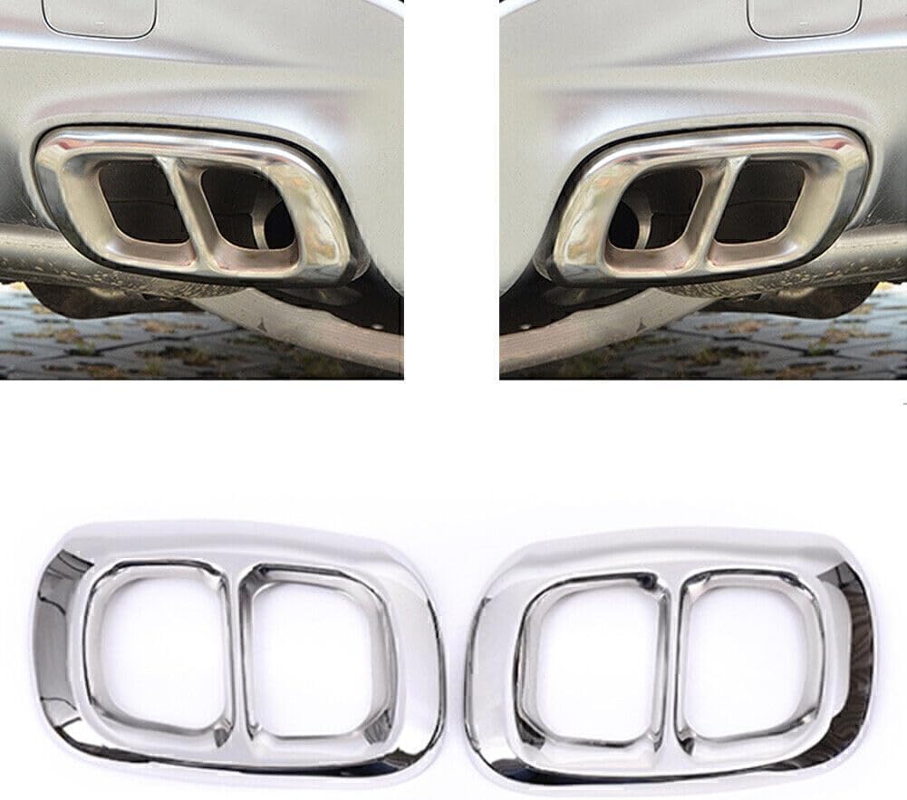 ya 4 8.14 2x Rear Exhaust Muffler Tail Pipe Cover Trim Fit for Benz GLA X156 2015-2018