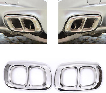 ya 4 8.14 2x Rear Exhaust Muffler Tail Pipe Cover Trim Fit for Benz GLA X156 2015-2018