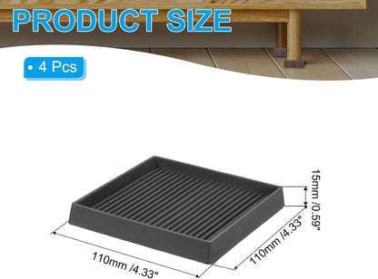 ya 26 10.21 baidi 4 Pack Square Rubber Furniture Pads 4x4 for Furniture Feet, Black