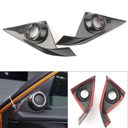 ya 9 10.24 for Honda for Civic 2016-2017 Carbon Style Door Speaker Cover A-Pillar Inte