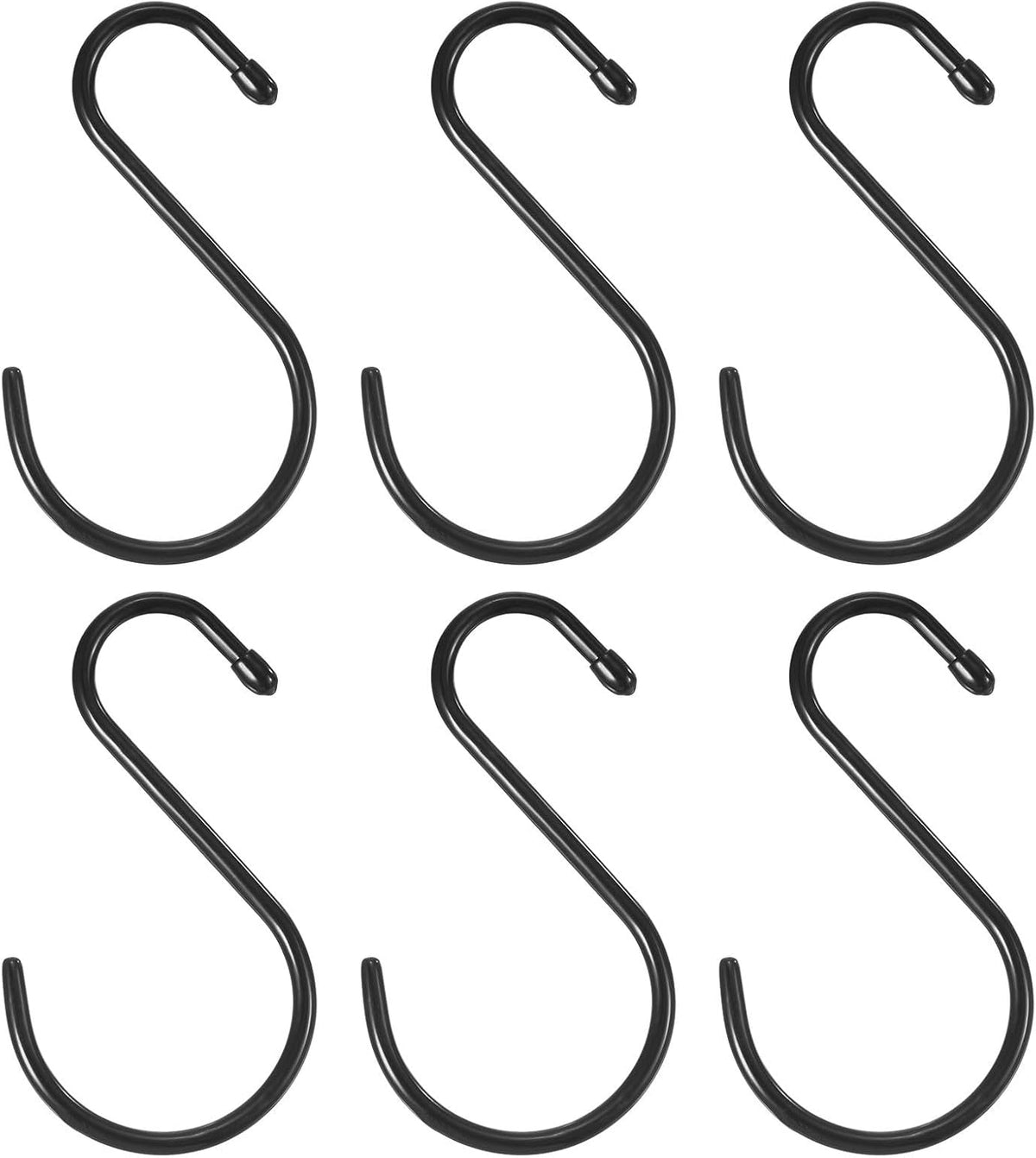 ya 26 10.21 baidi 5 S Shaped Hooks, 6 Pack Multipurpose S Hanging Hooks, Black