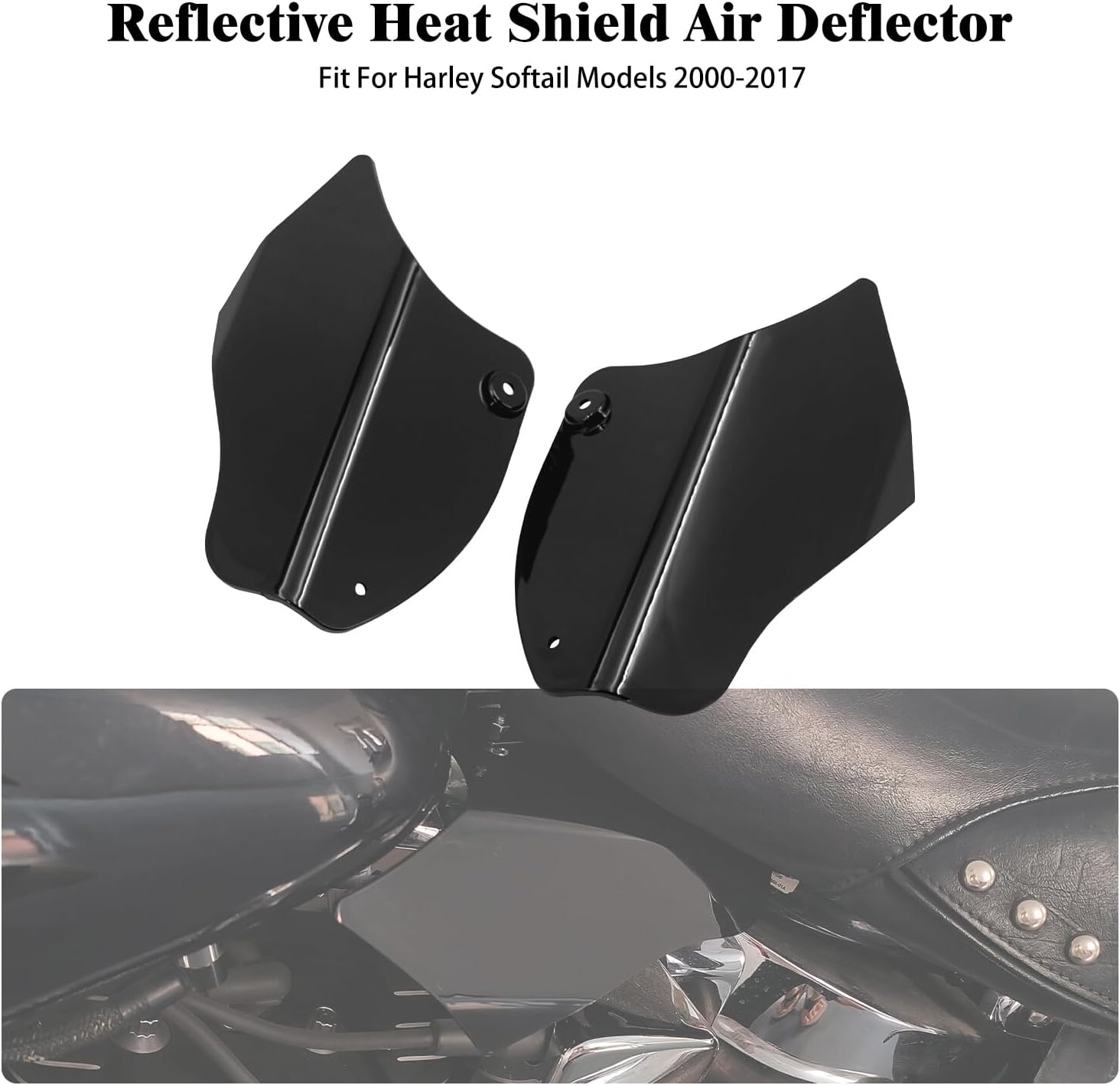 ya 7 8.24 baidi ABS Reflective Saddle Heat Shield Air Deflector for Harley Softail Fay Boy 00-16