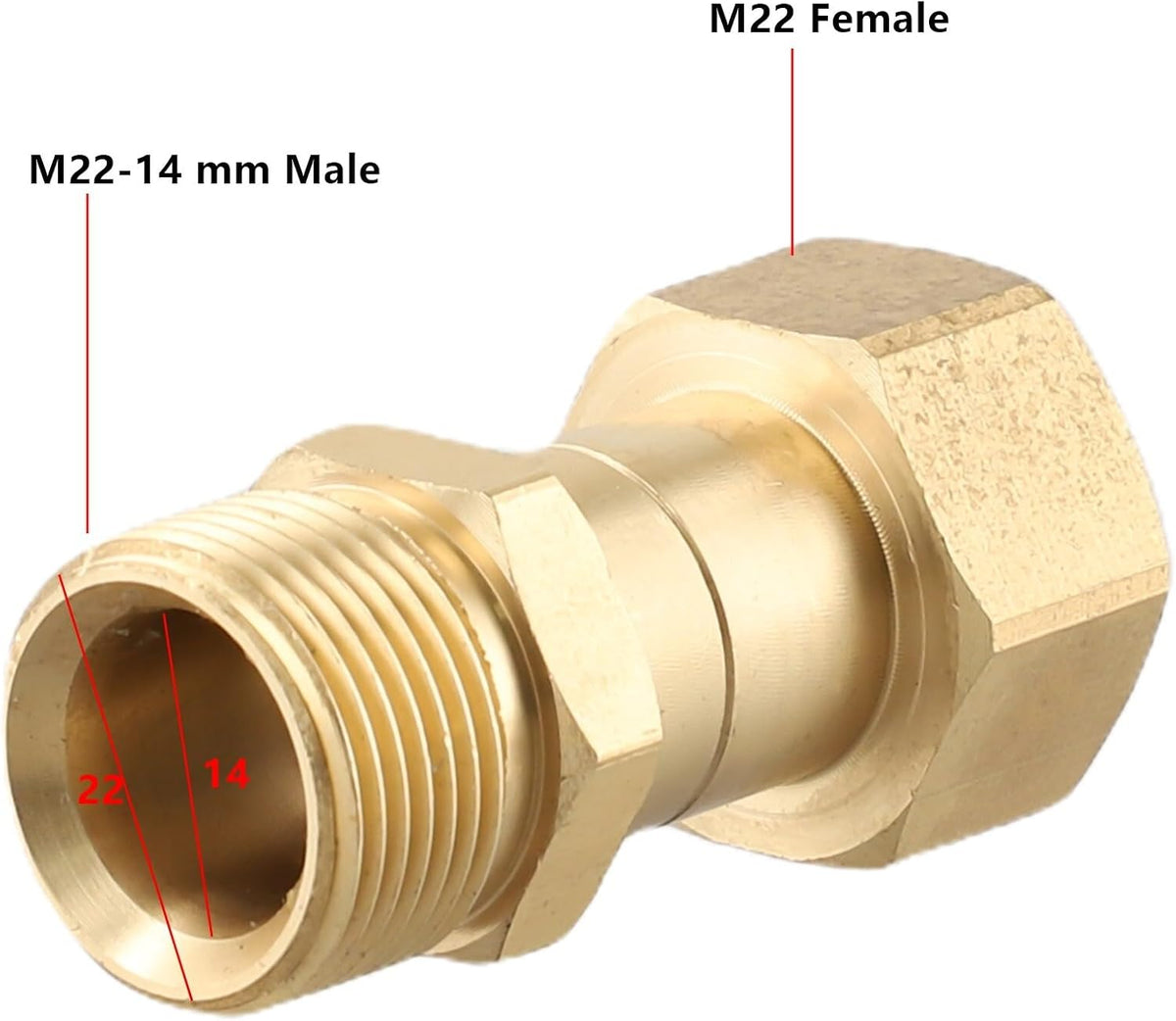 ya 26 10.21 baidi M22 14mm Thread-Pressure Washer Swivel Joint Kink-Connector Hose Fitting AU