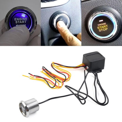 ya 6 8.24 baidi Universal 12V Car Engine Start Push Button Switch Ignition Starter Kit Blue LED