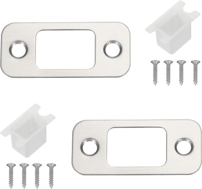 ya 26 10.21 baidi 2 Pcs Door Strike Plates Round Strike Latch Strike Door Locks Plate Silver