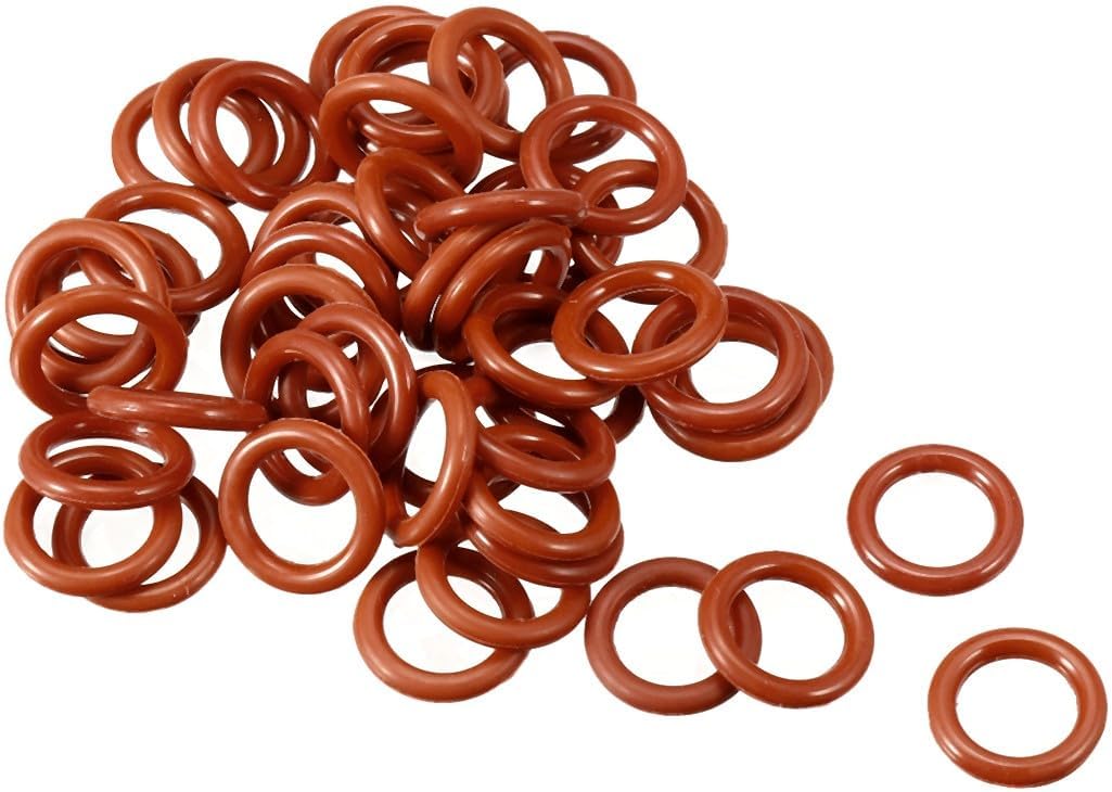 ya 4 8.8.2 Silicone O-Ring 12mmx8mmx2mm VMQ Seal Rings Sealing Gasket Red 50Pc