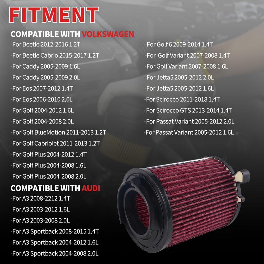 ya 13 9.15 baidi High Per for MAN ce Premium Washable Replacement Engine Air Filter E-2014