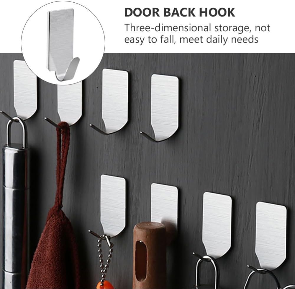 ya 26 10.21 baidi 30 Pcs Sticky Hook Metal Hooks and Coat Stainless Adhesive Shower