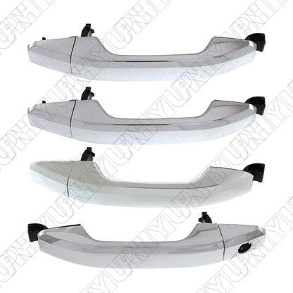 ya 9 10.24 Set of 4 Chrome Exterior Door Handle for Chevrolet Silverado 1500 2014-2018