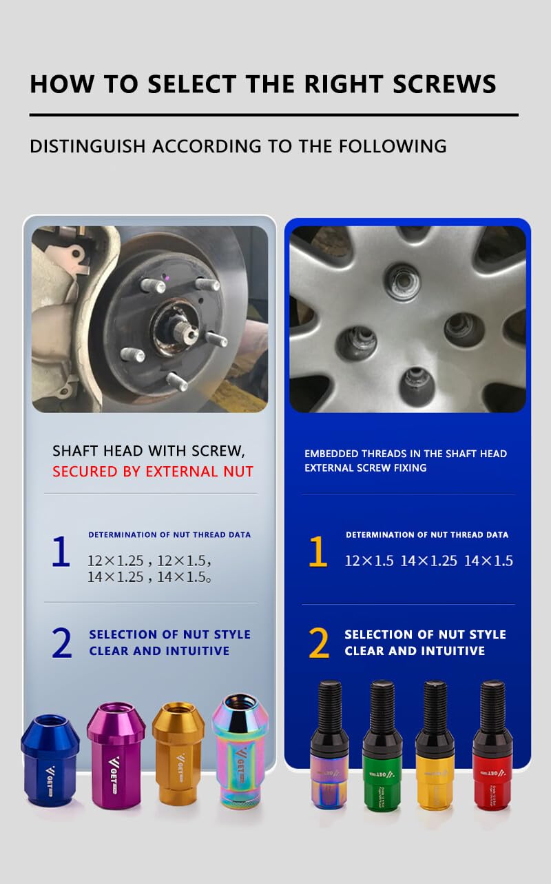 ya 10 9.16 baidi 20 Pack M14x1.5 Wheel Lug Bolts Tapered for SEAT Stud Set 35mm Shank Suitable for Most Aftermarket -
