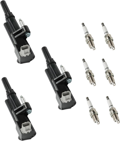 ya 9 10.24 3X Ignition Coils+Spark Plugs for Jeep for Dodge Dakota for Ram 2009-2013 3.7L V6 UF640