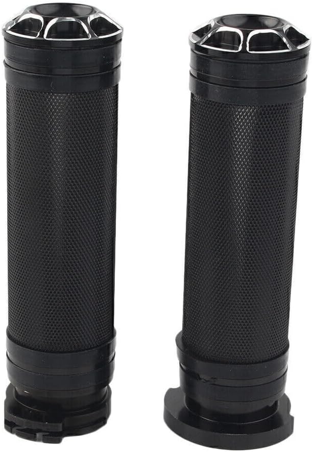 ya 6 8.14 1 Black Handle Bar Hand Grips for 96-Later Harley VRSC XL XR Dyna Softail Motor