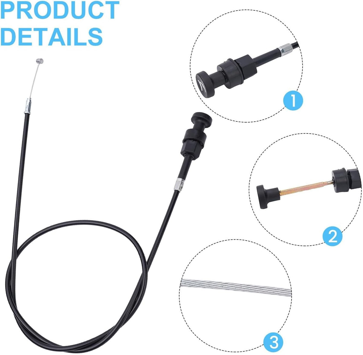 ya 4 8.10 1x ATV 97cm Push Pull Choke Cable Black Wire For Big-Red 200 ATC200E 1982