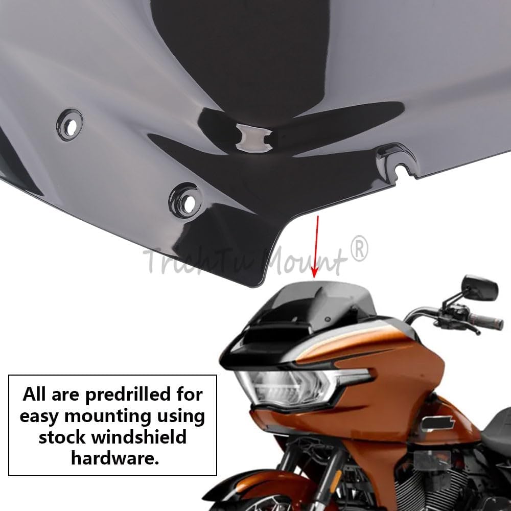 ya 23 10.7 baidi Black 12 Windshield Windscreen for Harley-Davidson Road Glide FLTRX CVO/SE 2023a